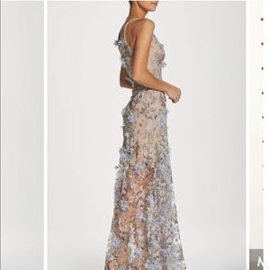 Dress the Population- SidneyDeep V-Neck 3DLaceGown